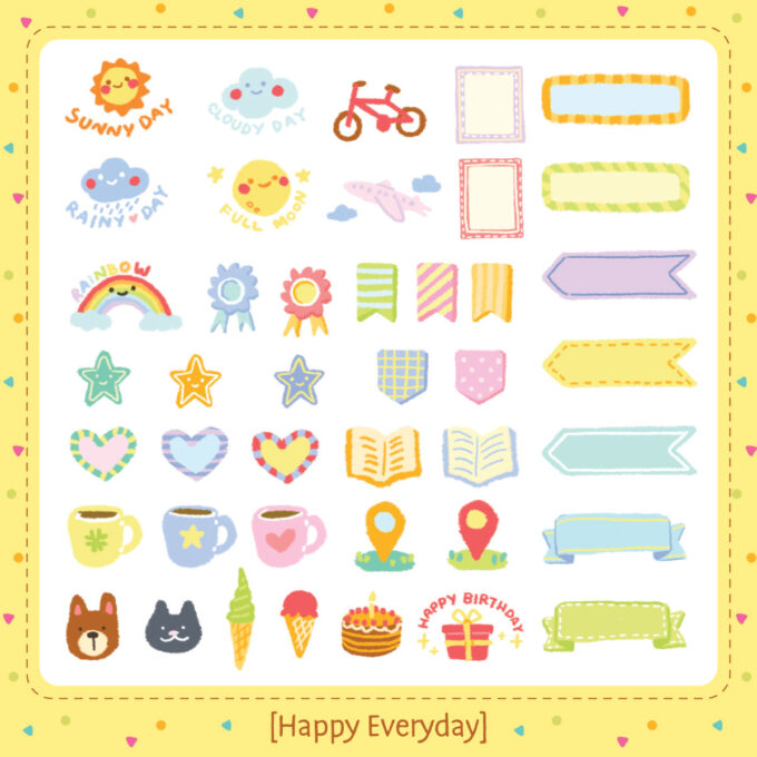 DP2117 Digital Stickers Pack – Happy Everyday