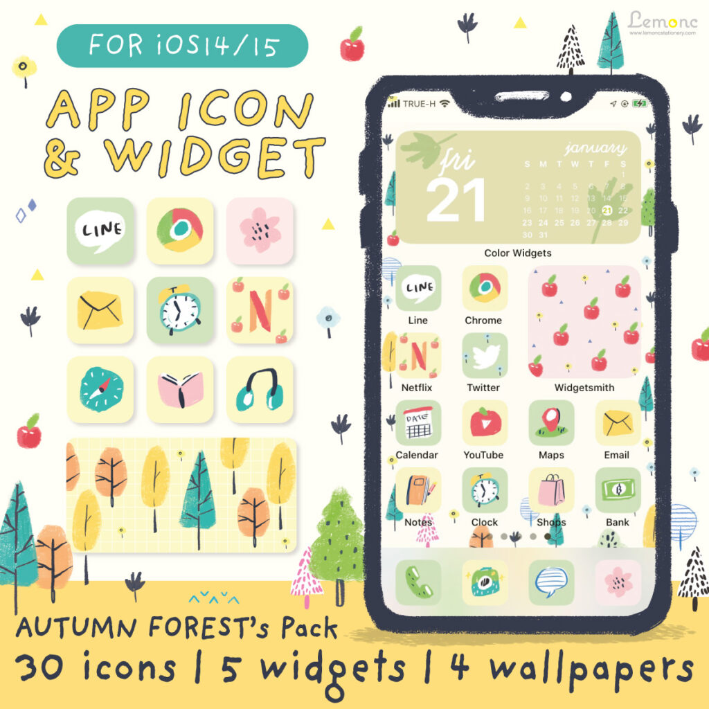 DP2129 : App icon & Widget – Autumn Forest – Digital Product : Sugar ...