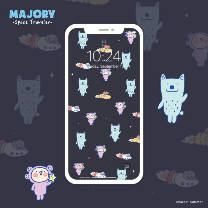 FREE!! : Majory - Space Friends Wallpaper