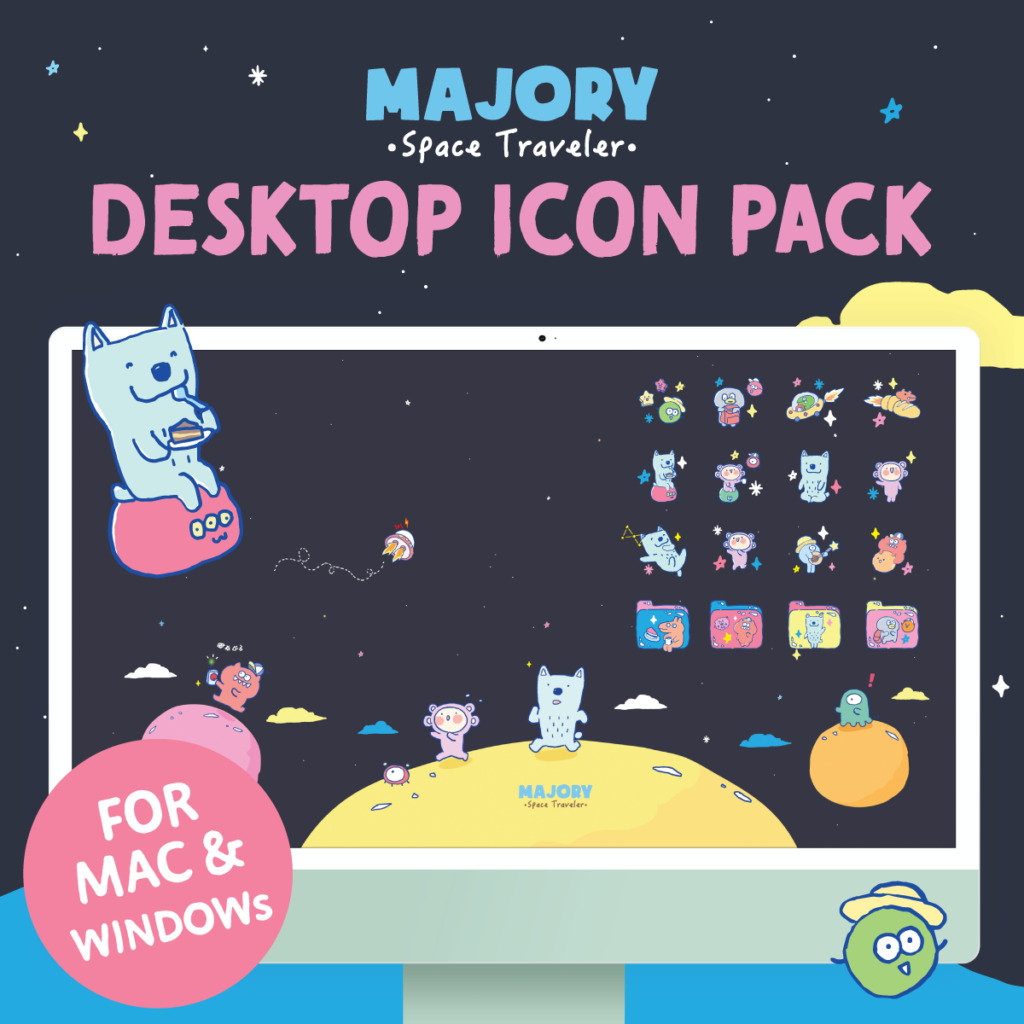 Desktop Icon Pack – Majory – Digital Product : Sugar Morning