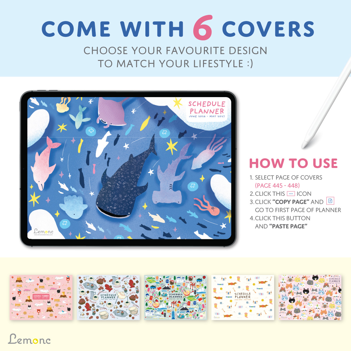 Lemonc : Digital Planner Goodnotes, iPad Planner, June 2026 - May 2027