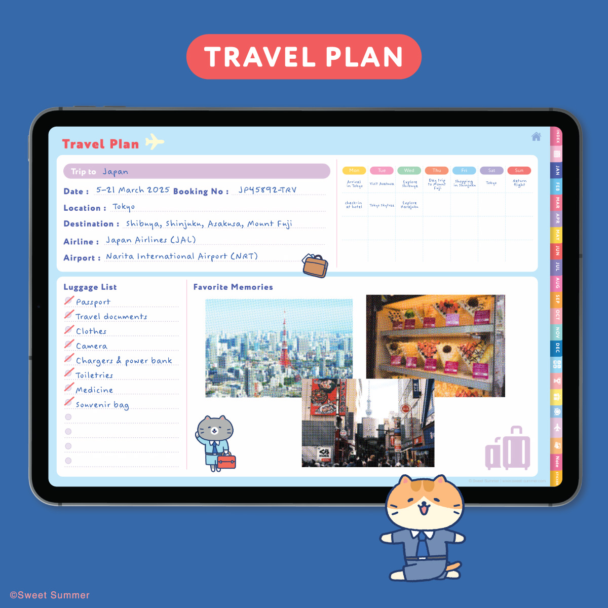 Cat Company 2026 Digital Planner for iPad (Goodnotes Compatible)