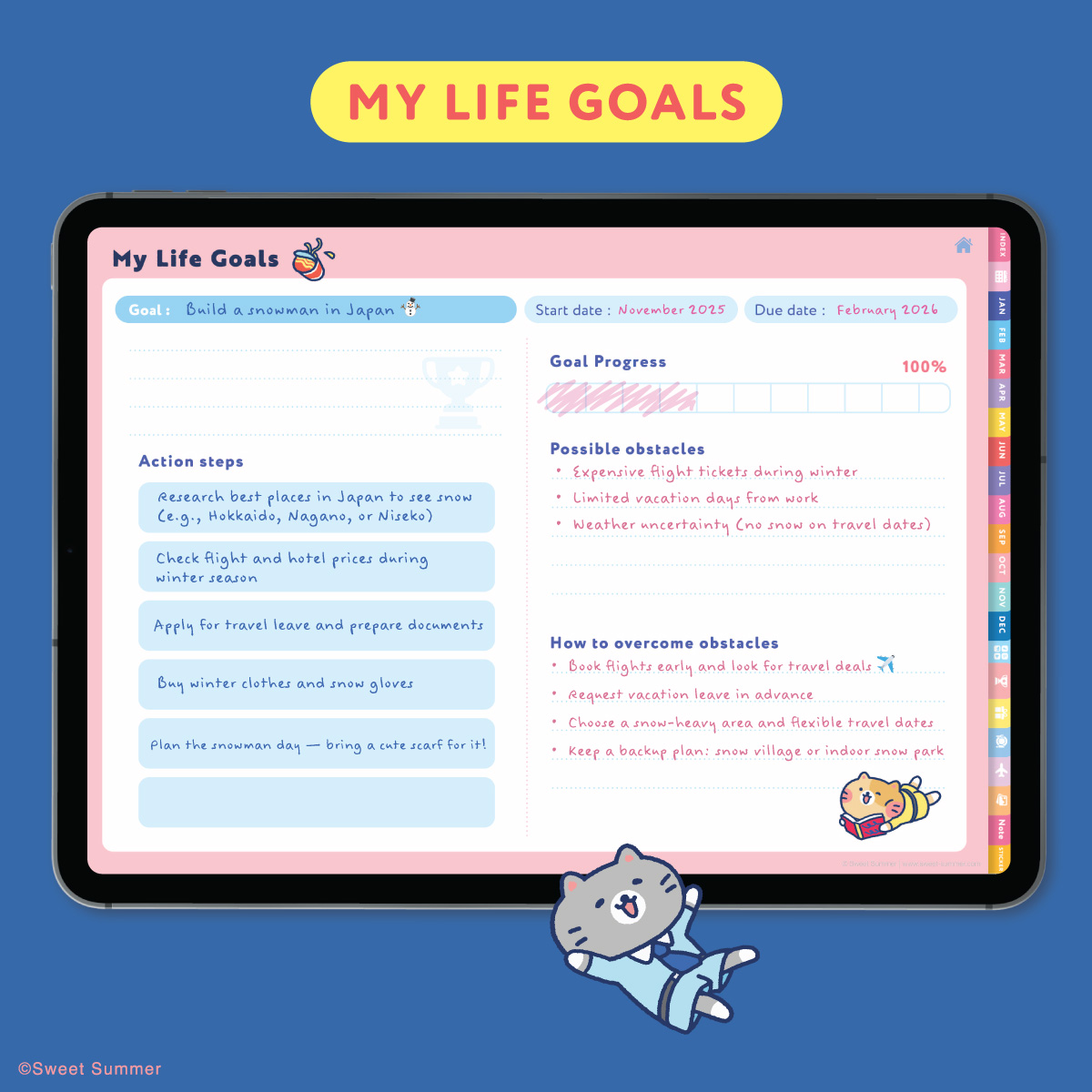 Cat Company 2026 Digital Planner for iPad (Goodnotes Compatible)